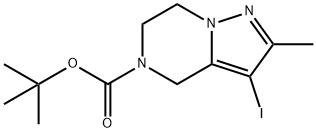 tert-butyl 3-iodo-2-methyl-6,7-dihydropyrazolo[1,5-a]pyrazine-5(4H)-carboxylate Struktur