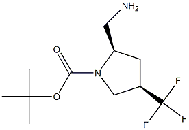 tert-butyl (2R,4R)-2-(aminomethyl)-4-(trifluoromethyl)pyrrolidine-1-carboxylate Struktur