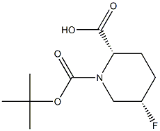 cis-1-[(tert-butoxy)carbonyl]-5-fluoropiperidine-2-carboxylic acid Struktur