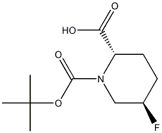 trans-1-[(tert-butoxy)carbonyl]-5-fluoropiperidine-2-carboxylic acid Struktur