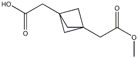 2-(3-(2-methoxy-2-oxoethyl)bicyclo[1.1.1]pentan-1-yl)acetic acid Struktur