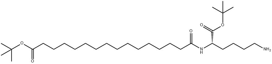 Hexadecanoic acid, 16-[[(1S)-5-amino-1-[(1,1-dimethylethoxy)carbonyl]pentyl]amino]-16-oxo-, 1,1-dimethylethyl ester Struktur