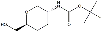 tert-Butyl trans-6-(hydroxymethyl)tetrahydro-2H-pyran-3-ylcarbamate Struktur