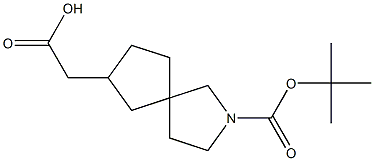 2-(2-(tert-butoxycarbonyl)-2-azaspiro[4.4]nonan-7-yl)acetic acid Struktur