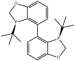 (3R,3'R)-3,3'-Bis(tert-butyl)-2,2',3,3'-tetrahydro-4,4'-bi-1,3-benzoxaphosphole Struktur