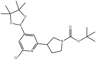 tert-butyl 3-(6-chloro-4-(4,4,5,5-tetramethyl-1,3,2-dioxaborolan-2-yl)pyridin-2-yl)pyrrolidine-1-carboxylate Struktur