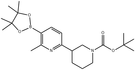 tert-butyl 3-(6-methyl-5-(4,4,5,5-tetramethyl-1,3,2-dioxaborolan-2-yl)pyridin-2-yl)piperidine-1-carboxylate Struktur