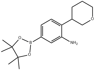 2-(tetrahydro-2H-pyran-3-yl)-5-(4,4,5,5-tetramethyl-1,3,2-dioxaborolan-2-yl)aniline Struktur