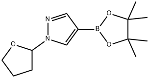 1-(tetrahydrofuran-2-yl)-4-(4,4,5,5-tetramethyl-1,3,2-dioxaborolan-2-yl)-1H-pyrazole Struktur