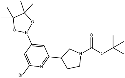 2-Bromo-6-(N-Boc-Pyrrolidin-3-yl)pyridine-4-boronic acid pinacol ester Struktur