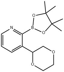 3-(1,4-Dioxan-2-yl)pyridine-2-boronic acid pinacol ester Struktur