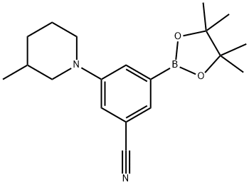 3-(3-methylpiperidin-1-yl)-5-(4,4,5,5-tetramethyl-1,3,2-dioxaborolan-2-yl)benzonitrile Struktur