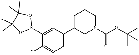 2-Fluoro-5-(N-Boc-piperidin-3-yl)phenylboronic acid pinacol ester Struktur