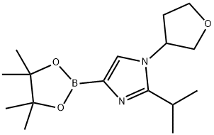 2-isopropyl-1-(tetrahydrofuran-3-yl)-4-(4,4,5,5-tetramethyl-1,3,2-dioxaborolan-2-yl)-1H-imidazole Struktur