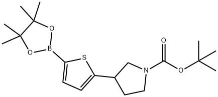 tert-butyl 3-(5-(4,4,5,5-tetramethyl-1,3,2-dioxaborolan-2-yl)thiophen-2-yl)pyrrolidine-1-carboxylate Struktur