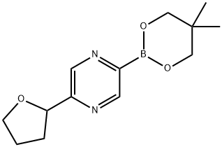 5-(Oxolan-2-yl)pyrazine-2-boronic acid neopentylglycol ester Struktur