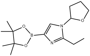 2-ethyl-1-(tetrahydrofuran-2-yl)-4-(4,4,5,5-tetramethyl-1,3,2-dioxaborolan-2-yl)-1H-imidazole Struktur