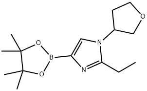 2-ethyl-1-(tetrahydrofuran-3-yl)-4-(4,4,5,5-tetramethyl-1,3,2-dioxaborolan-2-yl)-1H-imidazole Struktur