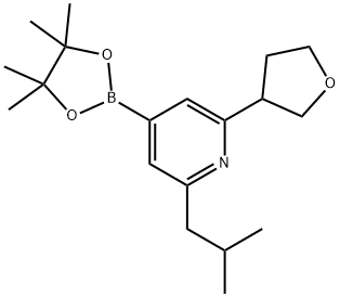 2-isobutyl-6-(tetrahydrofuran-3-yl)-4-(4,4,5,5-tetramethyl-1,3,2-dioxaborolan-2-yl)pyridine Struktur