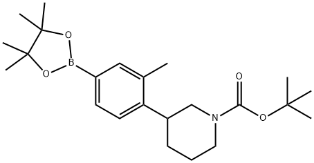 3-Methyl-4-(N-Boc-piperidin-3-yl)phenylboronic acid pinacol ester Struktur