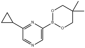 6-Cyclopropylpyrazine-2-boronic acid neopentylglycol ester Struktur