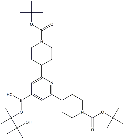 2,6-DI(N-BOC-PIPERIDIN-4-YL)PYRIDINE-4-BORONIC ACID PINACOL ESTER Struktur