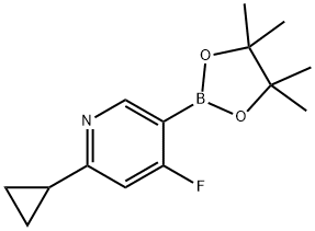 2-cyclopropyl-4-fluoro-5-(4,4,5,5-tetramethyl-1,3,2-dioxaborolan-2-yl)pyridine Struktur