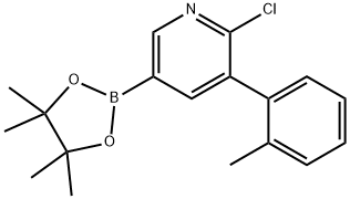 6-Chloro-5-(2-tolyl)pyridine-3-boronic acid pinacol ester Struktur