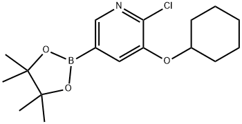 6-Chloro-5-(cyclohexyloxy)pyridine-3-boronic acid pinacol ester Struktur