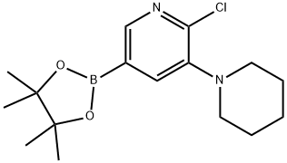 6-Chloro-5-(piperidin-1-yl)pyridine-3-boronic acid pinacol ester Struktur