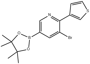 5-Bromo-6-(3-thienyl)pyridine-3-boronic acid pinacol ester Struktur