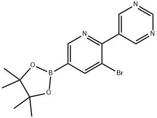 5-Bromo-6-(5-pyrimidyl)pyridine-3-boronic acid pinacol ester Struktur