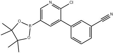 6-Chloro-5-(3-cyanophenyl)pyridine-3-boronic acid pinacol ester Struktur