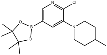 6-Chloro-5-(4-methylpiperidin-1-yl)pyridine-3-boronic acid pinacol ester Struktur