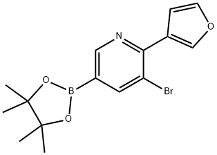 5-Bromo-6-(3-furyl)pyridine-3-boronic acid pinacol ester Struktur