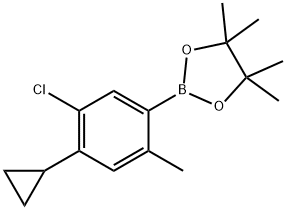 3-Chloro-6-methyl-4-cyclopropylphenylboronic acid pinacol ester Struktur