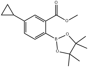 methyl 5-cyclopropyl-2-(4,4,5,5-tetramethyl-1,3,2-dioxaborolan-2-yl)benzoate Struktur