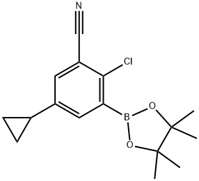 2-Chloro-3-cyano-5-cyclopropylphenylboronic acid pinacol ester Struktur