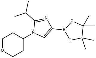 2-isopropyl-1-(tetrahydro-2H-pyran-4-yl)-4-(4,4,5,5-tetramethyl-1,3,2-dioxaborolan-2-yl)-1H-imidazole Struktur