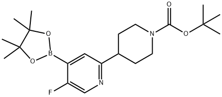 tert-butyl 4-(5-fluoro-4-(4,4,5,5-tetramethyl-1,3,2-dioxaborolan-2-yl)pyridin-2-yl)piperidine-1-carboxylate Struktur