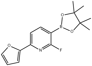 2-Fluoro-6-(2-furyl)pyridine-3-boronic acid pinacol ester Struktur