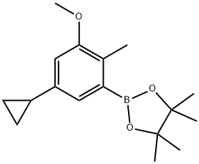 2-Methyl-3-methoxy-5-cyclopropylphenylboronic acid pinacol ester Struktur