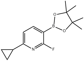 6-cyclopropyl-2-fluoro-3-(4,4,5,5-tetramethyl-1,3,2-dioxaborolan-2-yl)pyridine Struktur