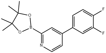 4-(3,4-difluorophenyl)-2-(4,4,5,5-tetramethyl-1,3,2-dioxaborolan-2-yl)pyridine Struktur