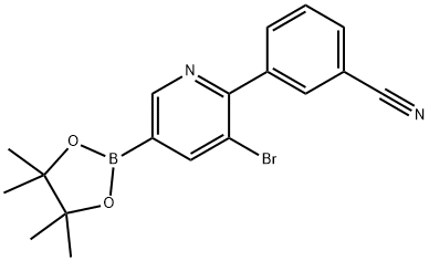 5-Bromo-6-(3-cyanophenyl)pyridine-3-boronic acid pinacol ester Struktur