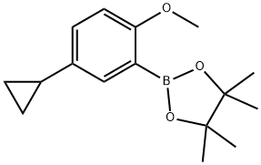 2-(5-cyclopropyl-2-methoxyphenyl)-4,4,5,5-tetramethyl-1,3,2-dioxaborolane Struktur