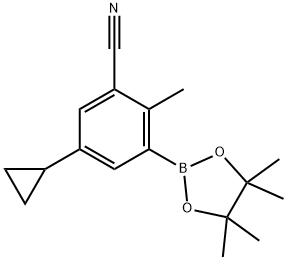 2-Methyl-3-cyano-5-cyclopropylphenylboronic acid pinacol ester Struktur