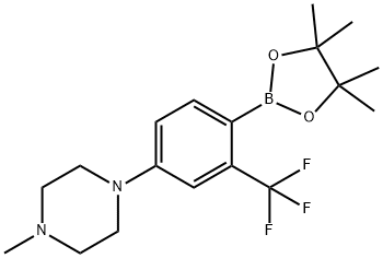 2-Trifluoromethyl-4-(N-methylpiperazin-1-yl)phenylboronic acid pinacol ester Struktur