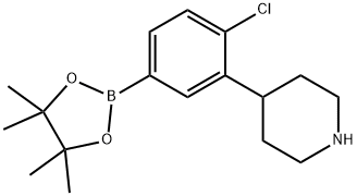 4-(2-chloro-5-(4,4,5,5-tetramethyl-1,3,2-dioxaborolan-2-yl)phenyl)piperidine Struktur