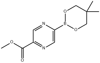 5-(Methoxycarbonyl)pyrazine-2-boronic acid neopentylglycol ester Struktur